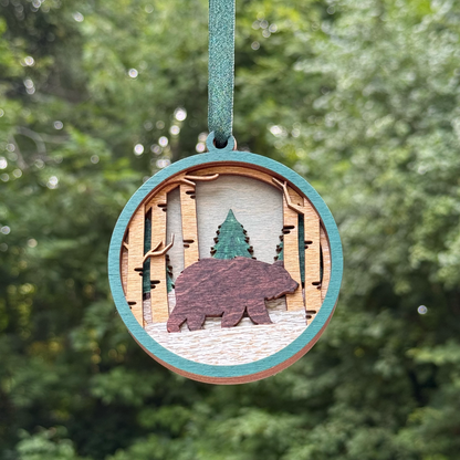 Bear Layered Wood Ornament