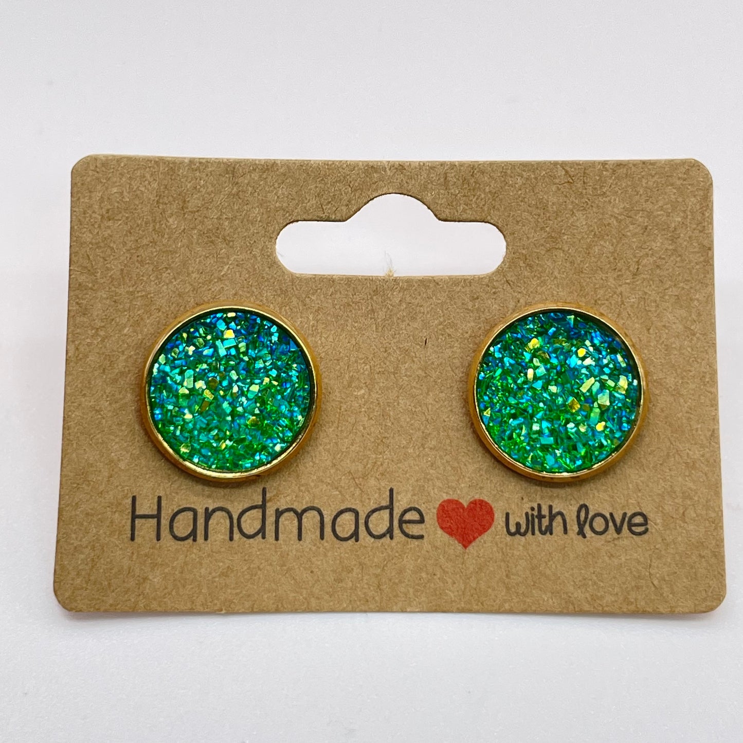 Turquoise Druzy Stud Earrings