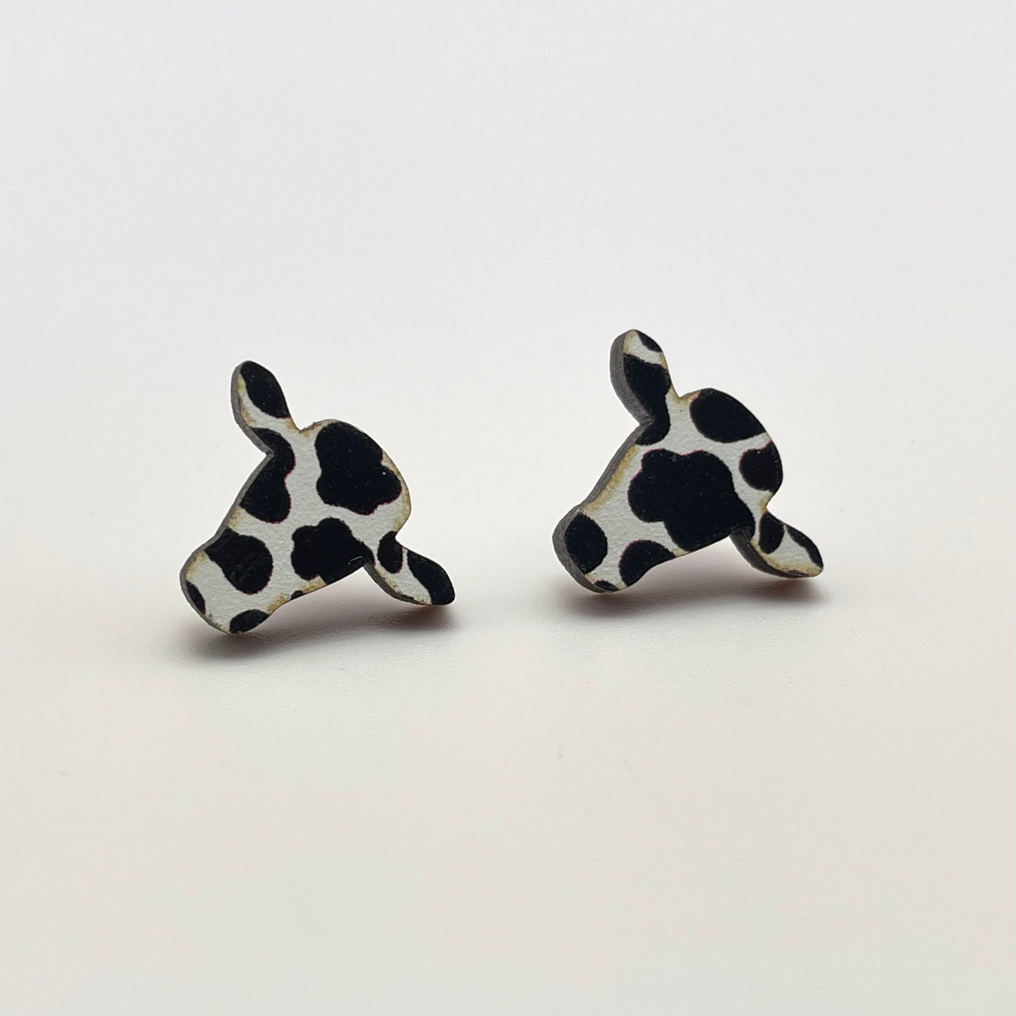 Cow Print Cow Head Stud Earrings