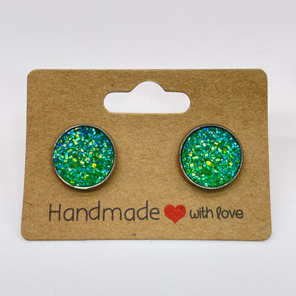 Turquoise Druzy Stud Earrings