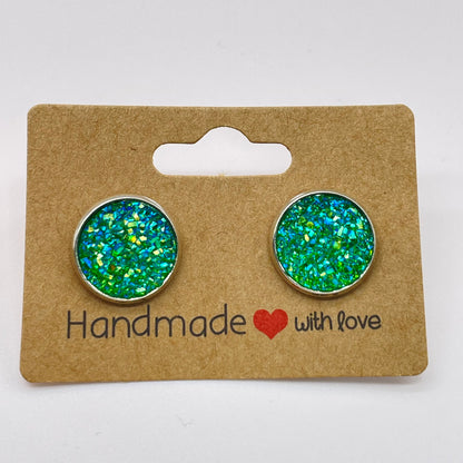 Turquoise Druzy Stud Earrings