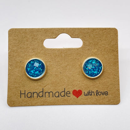 Turquoise Druzy Stud Earrings