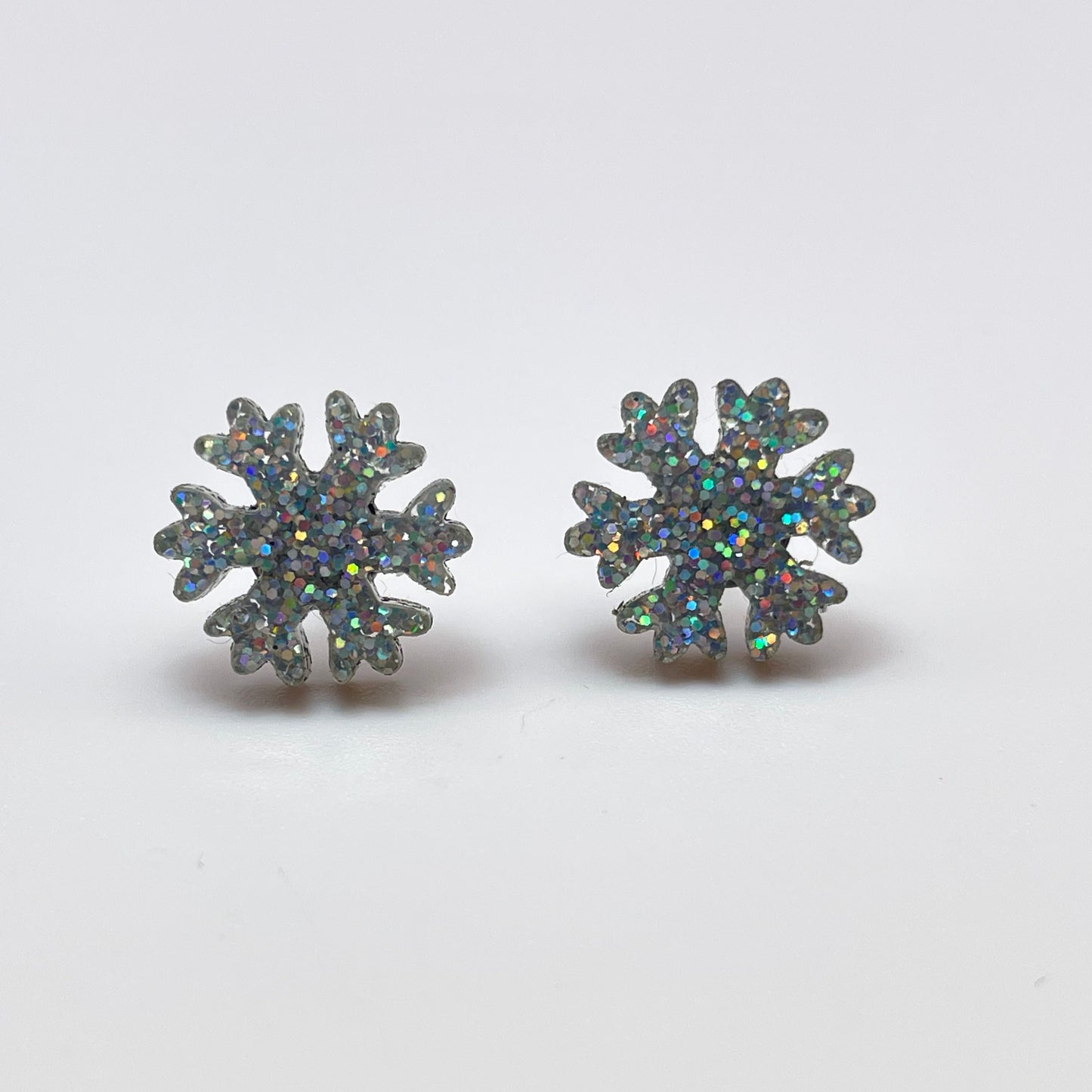 Acrylic Snowflake Stud Earrings