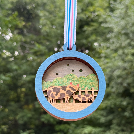 Pig Layered Wood Ornament