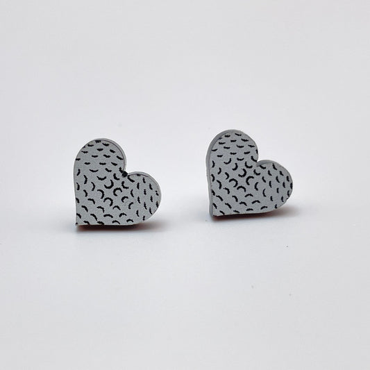 Golfball Heart Stud Earrings