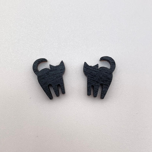 Black Cat Stud Earrings