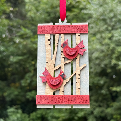 Cardinal (angels) Pallet Layered Wood Ornament