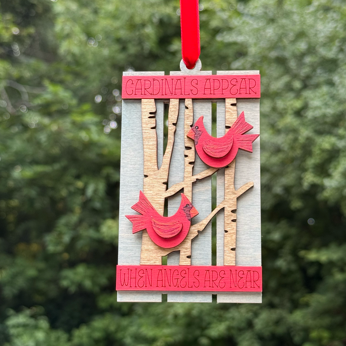 Cardinal (angels) Pallet Layered Wood Ornament