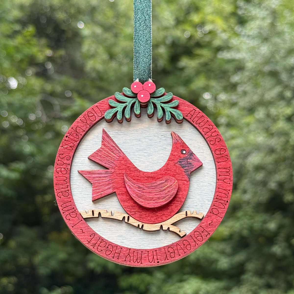Cardinal Layered Wood Ornament