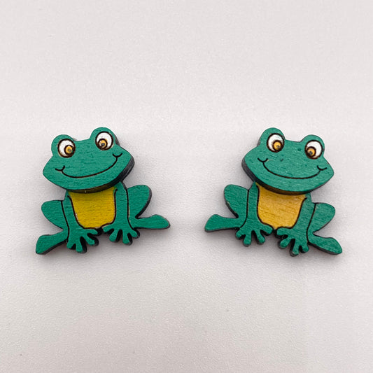 3D Frog Stud Earrings