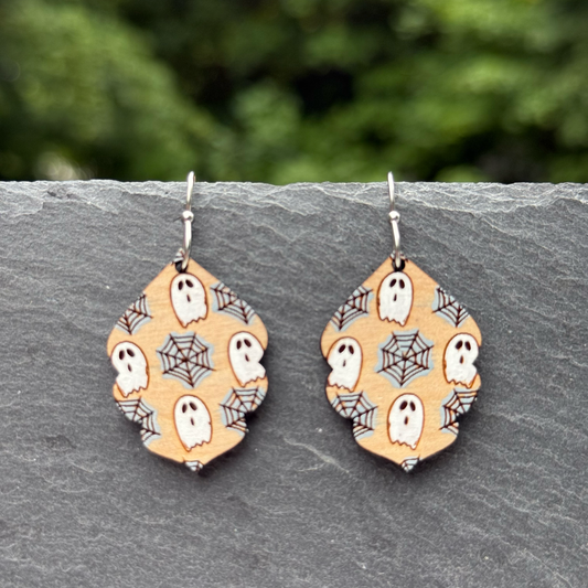 Ghosts & Webs Drop Dangle Earrings