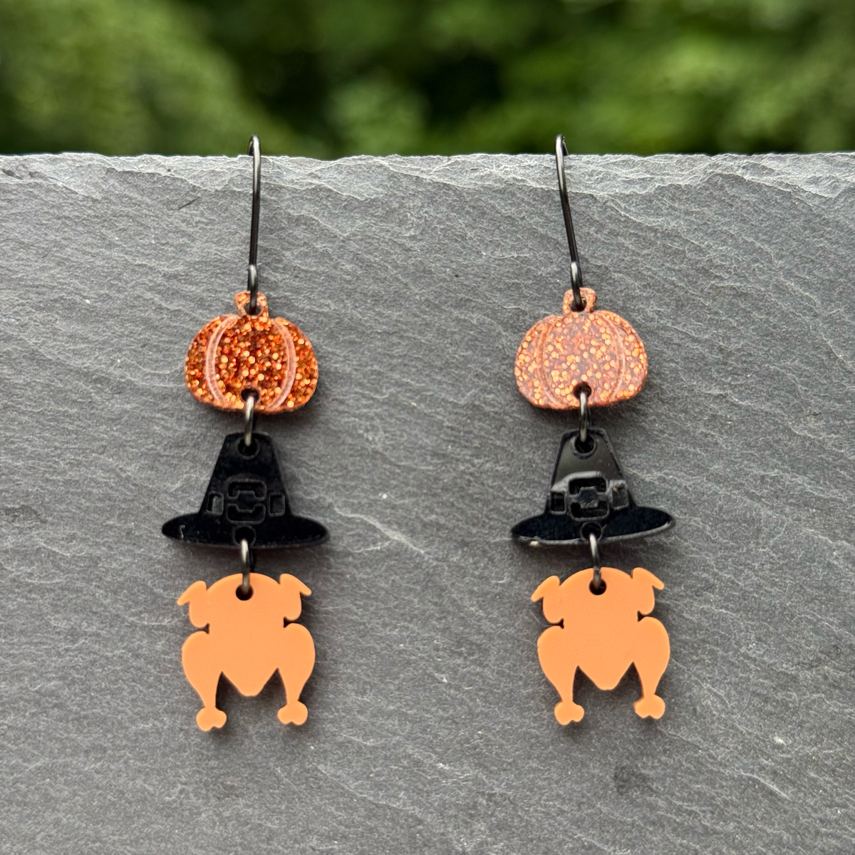 Thanksgiving Trio Acrylic Drop Dangle Earrings