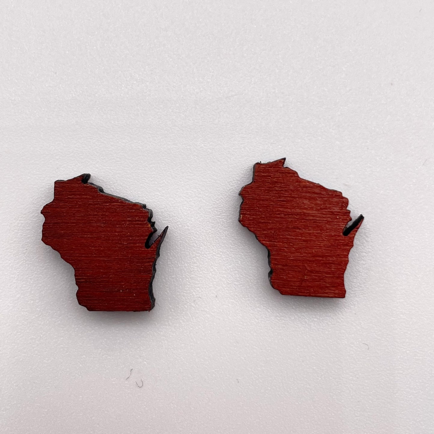 WI State Shape Stud Earrings