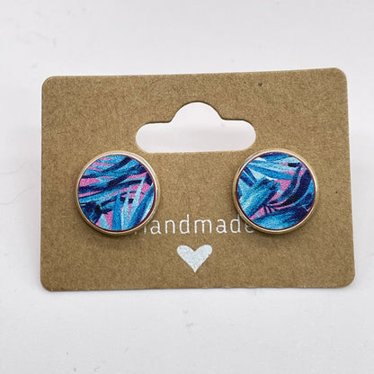 Miami Palms Circle Stud Earrings