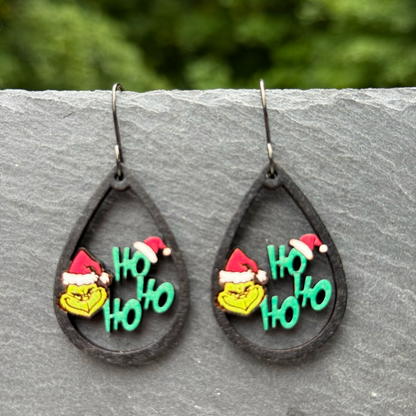 Grinch Ho Ho Ho Dangle Earrings