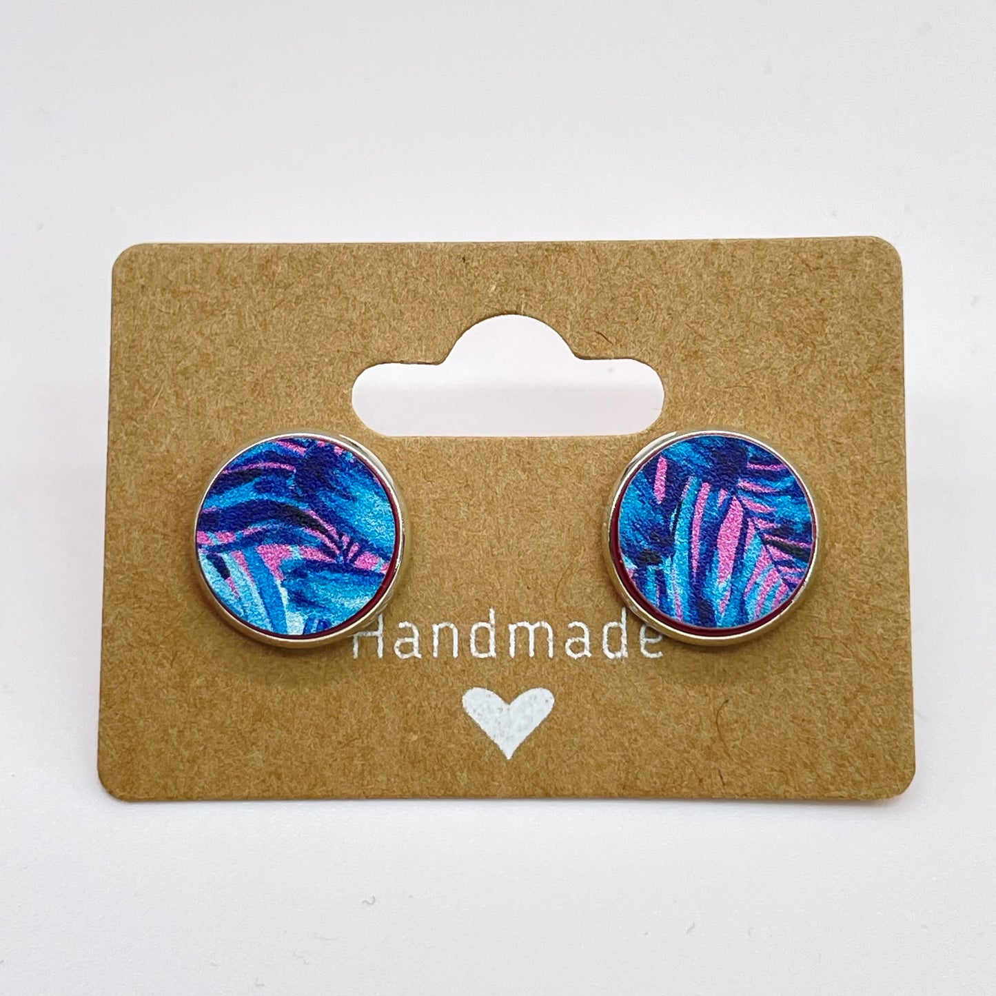 Miami Palms Circle Stud Earrings