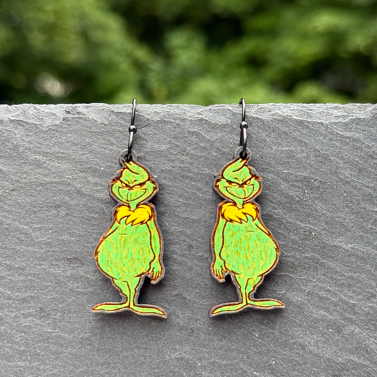 Grinch Full Body Drop Dangle Earrings