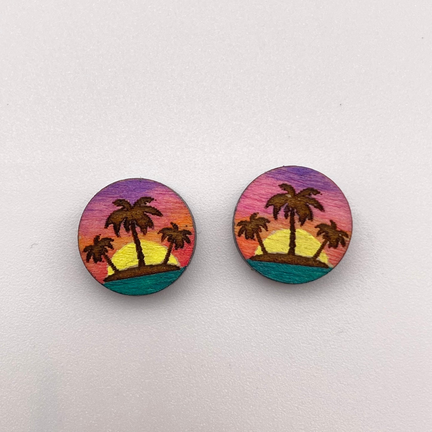 Palm Tree Trio Stud Earrings