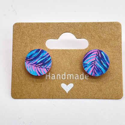 Miami Palms Circle Stud Earrings