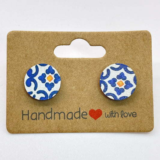 Moroccan Tile Stud Earrings