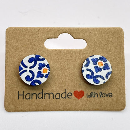 Moroccan Tile Stud Earrings