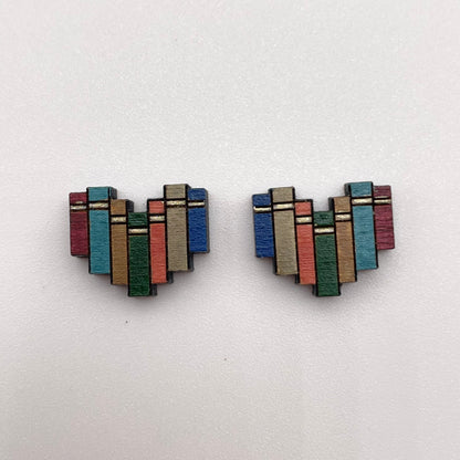 Heart of Books Stud Earrings