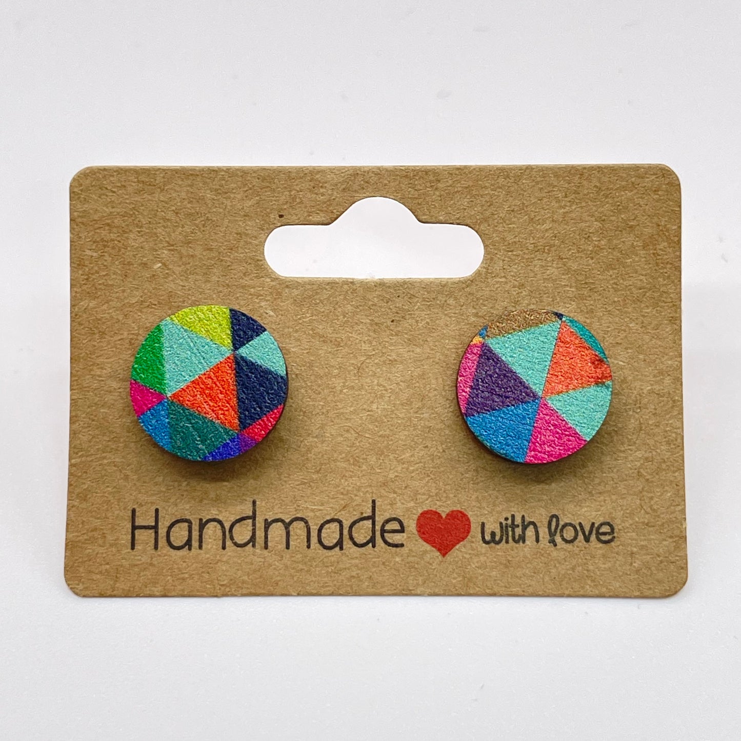 Colorful Triangles Stud Earrings