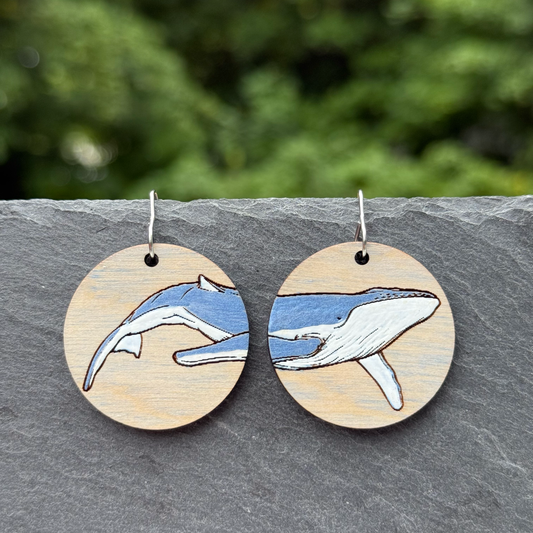 Whale Circle Drop Dangle Earrings