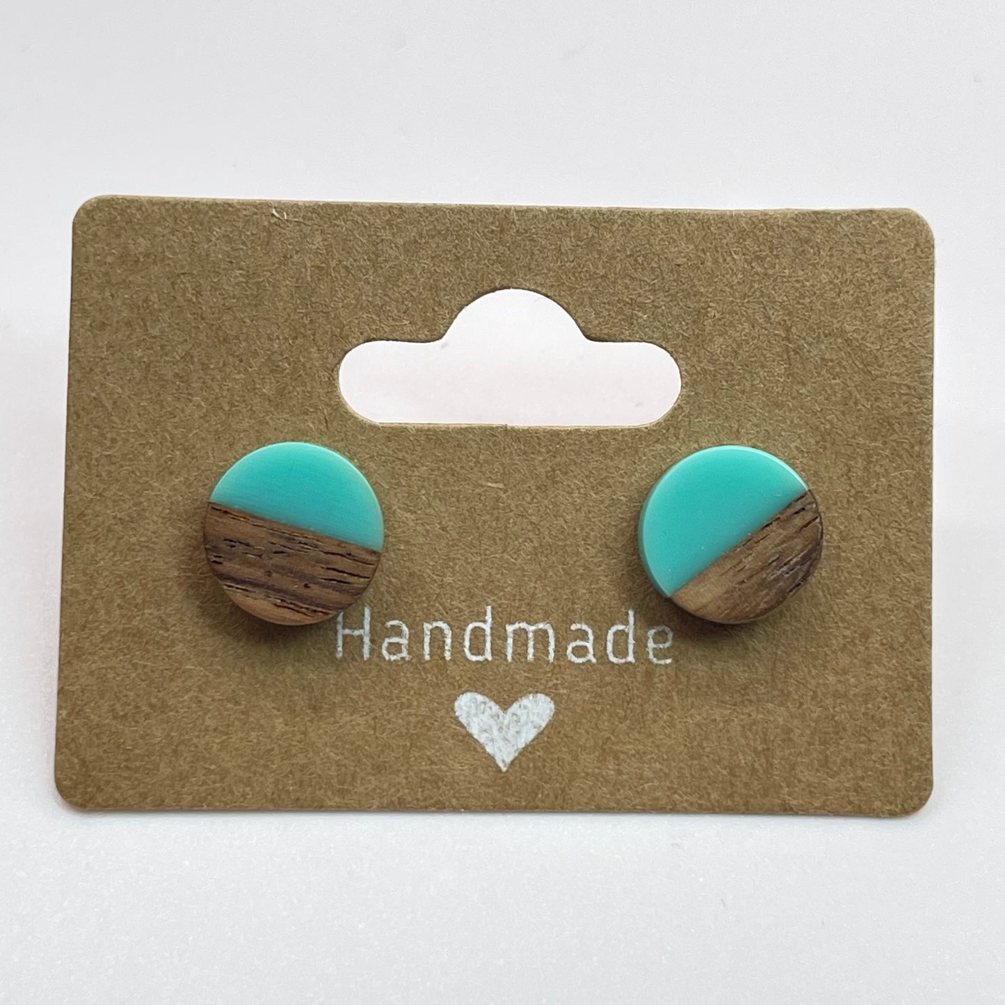 Half Turquoise Stud Earrings