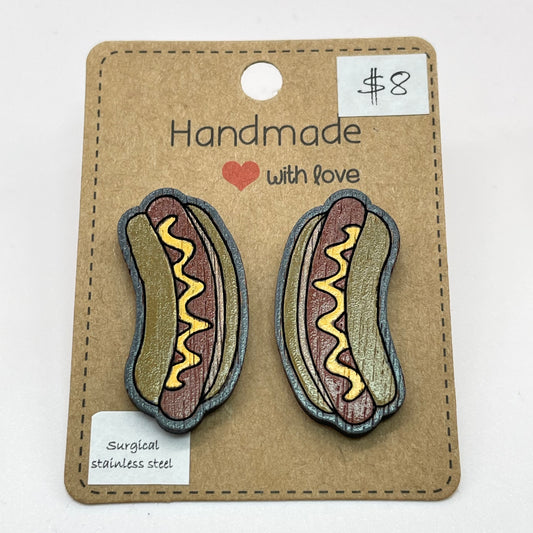 Hot Dog LARGE Stud Earrings