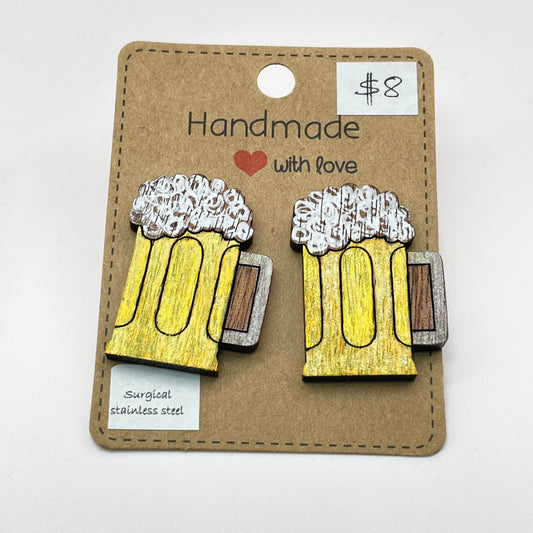 Mug of Beer LARGE Stud Earrings