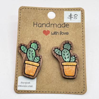 Cactus LARGE Stud Earrings