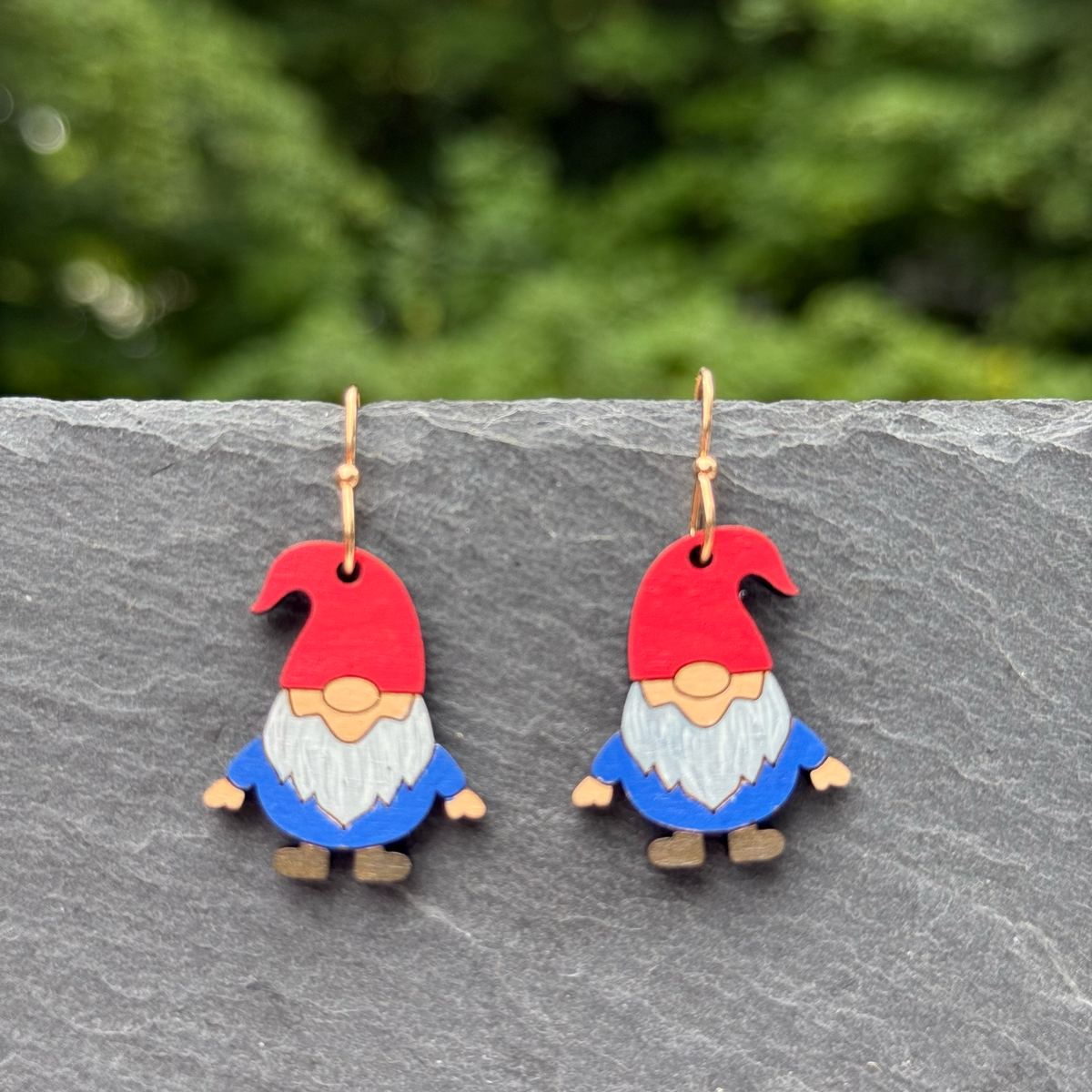 Tiny Gnome Drop Dangle Earrings