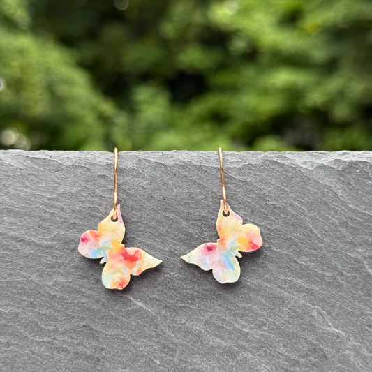Tiny Butterfly Acrylic Drop Dangle Earrings