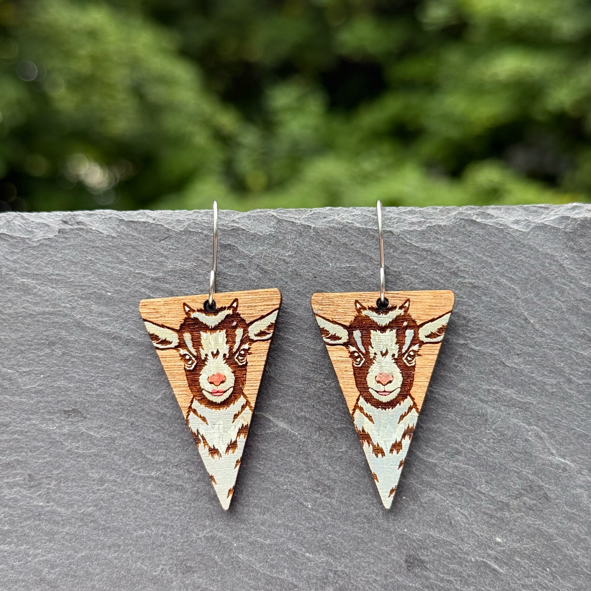 Goat Triangle Drop Dangle Earrings