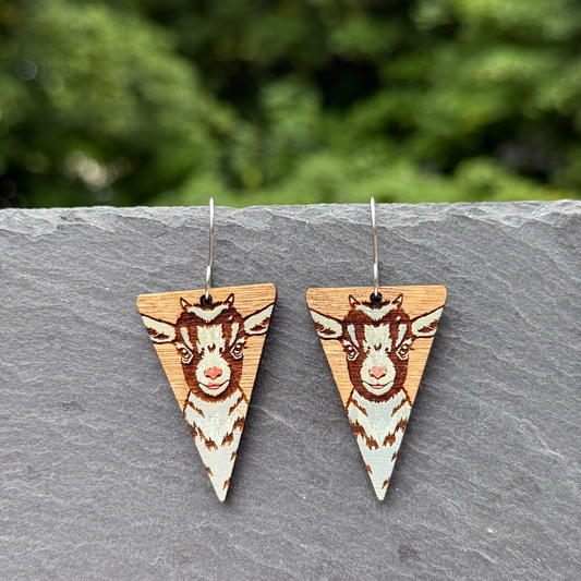 Goat Triangle Drop Dangle Earrings