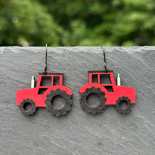 Tractor Drop Dangle Earrings