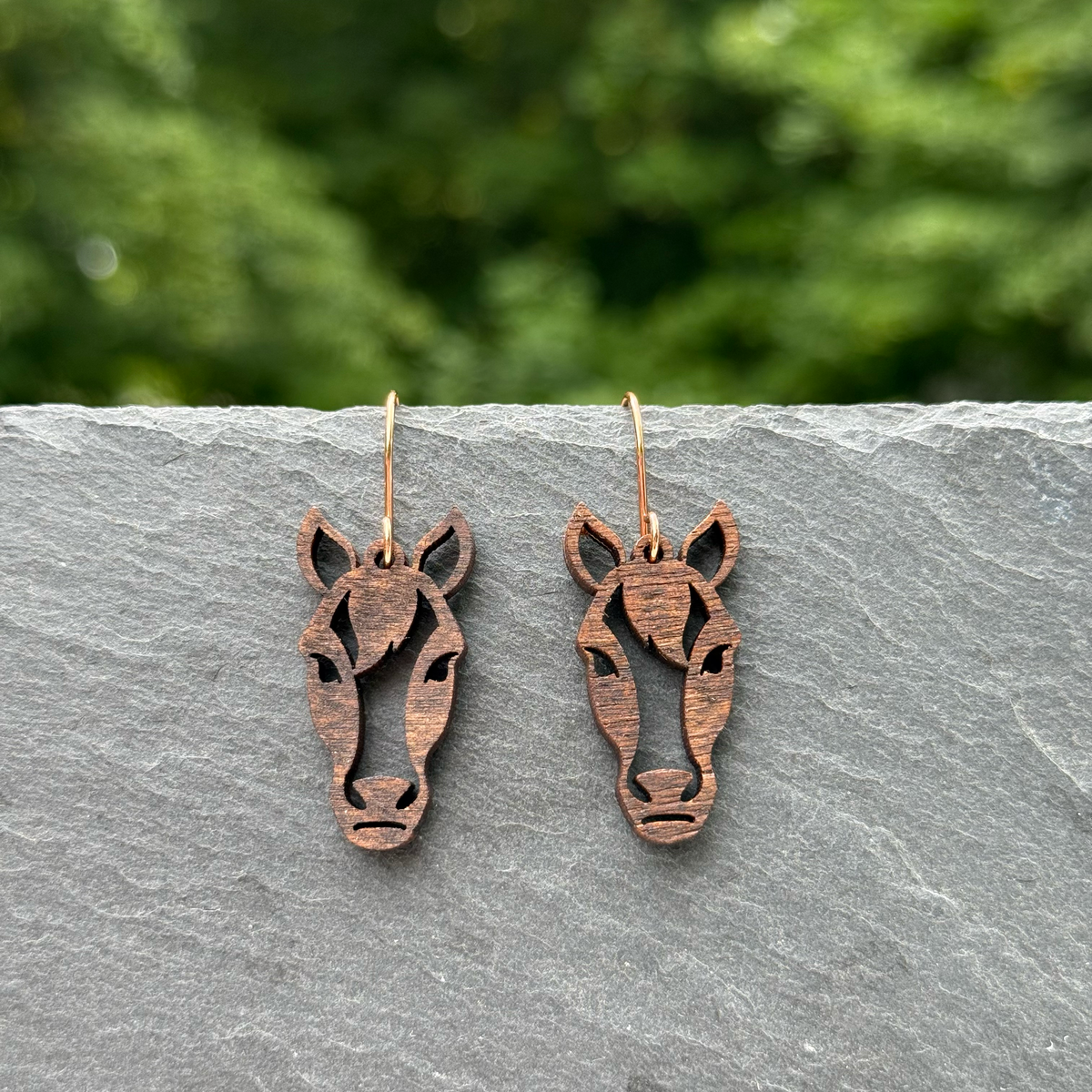 Horse Head Outline Drop Dangle Earrings