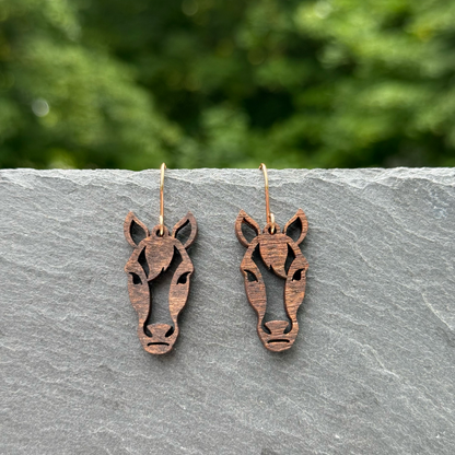 Horse Head Outline Drop Dangle Earrings