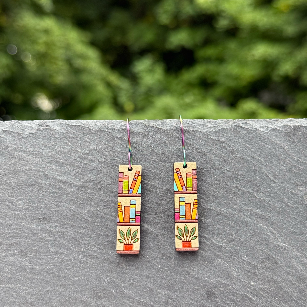 Book Bar Drop Dangle Earrings