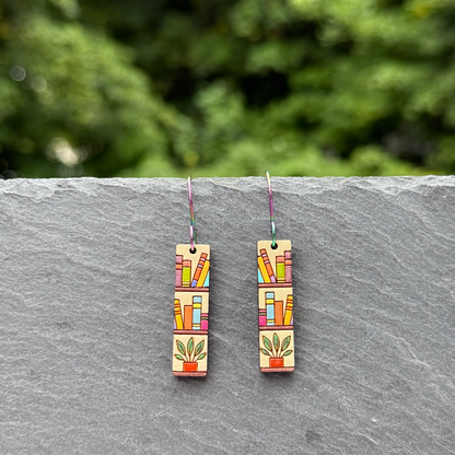 Book Bar Drop Dangle Earrings