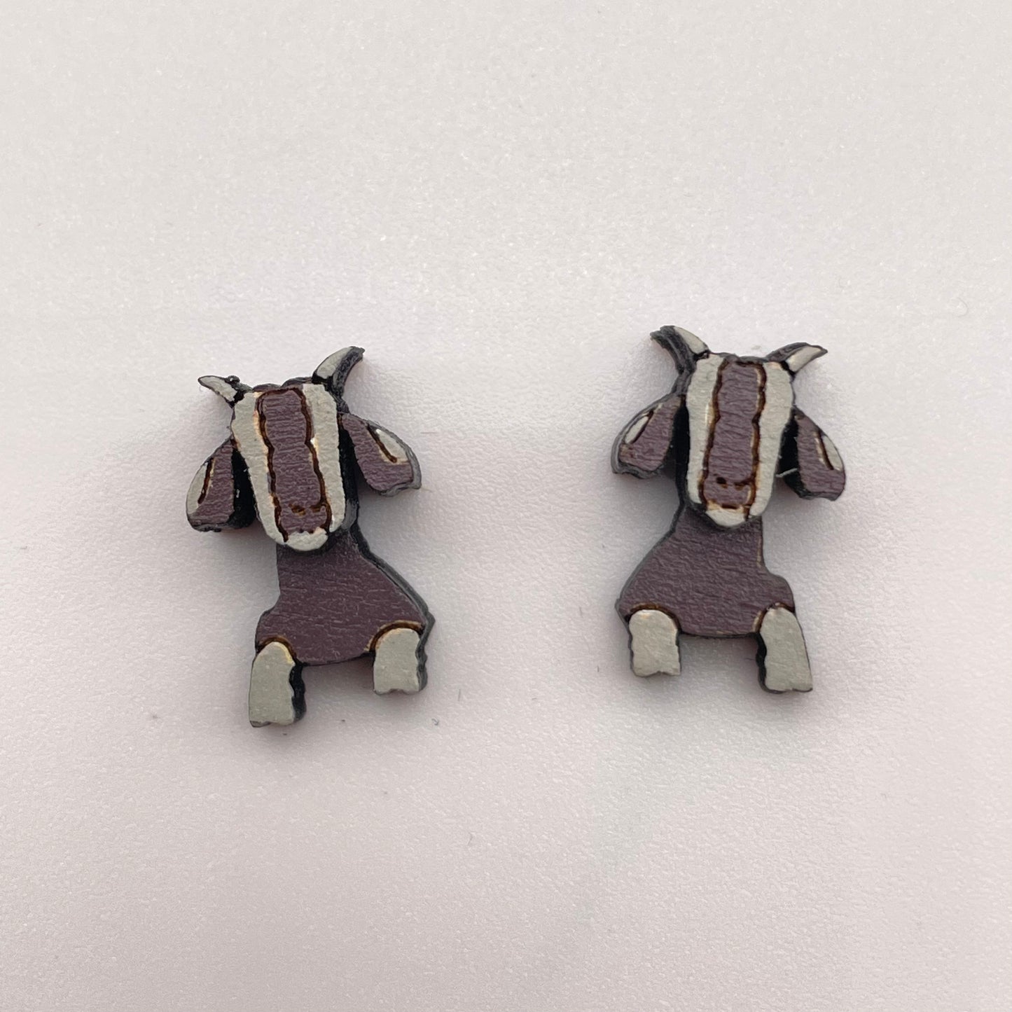 3D Goat Stud Earrings