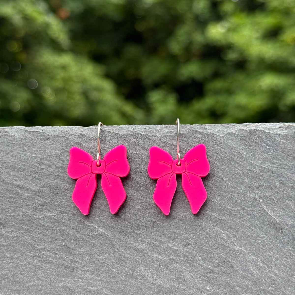 Acrylic Bow Drop Dangle Earrings
