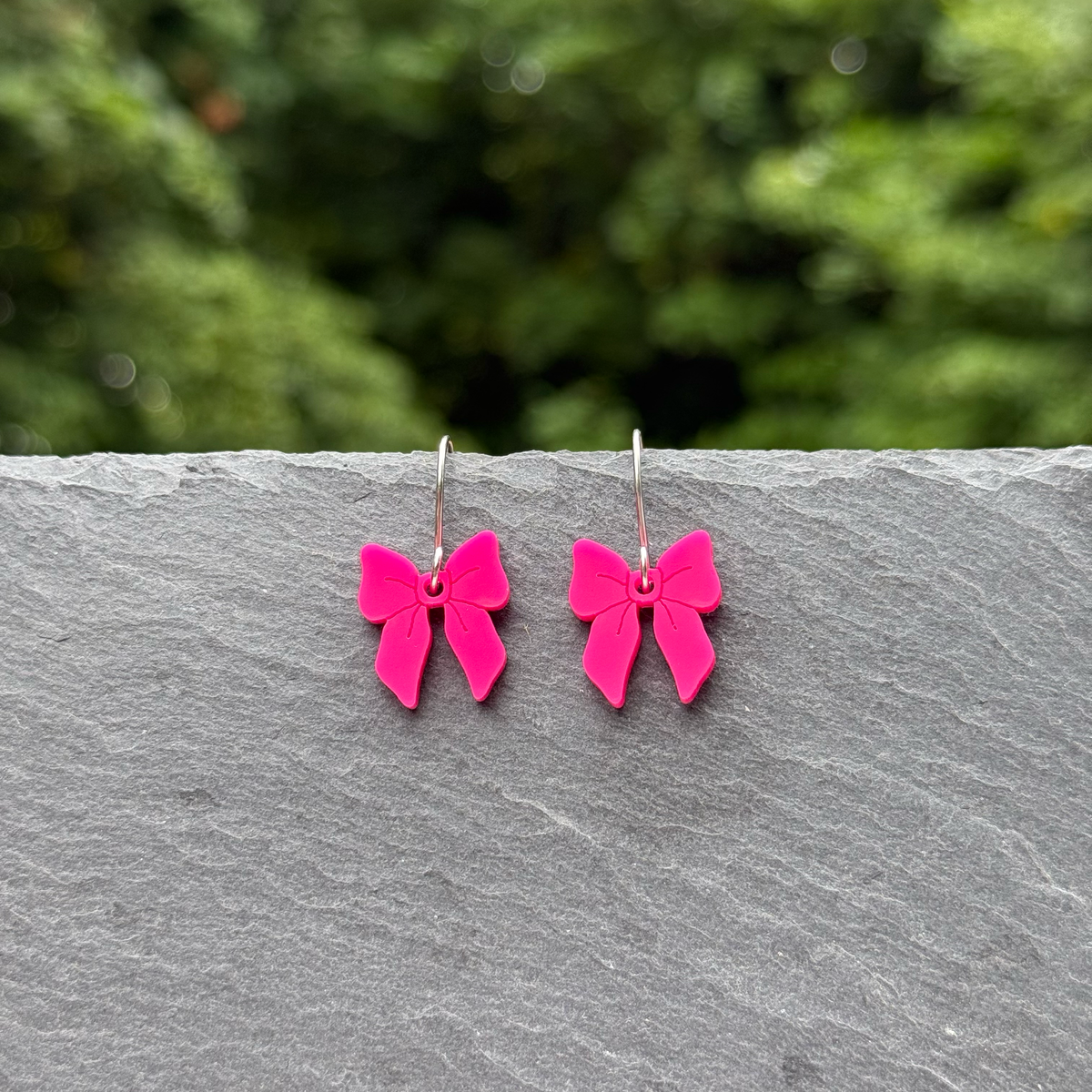 Acrylic Bow Drop Dangle Earrings