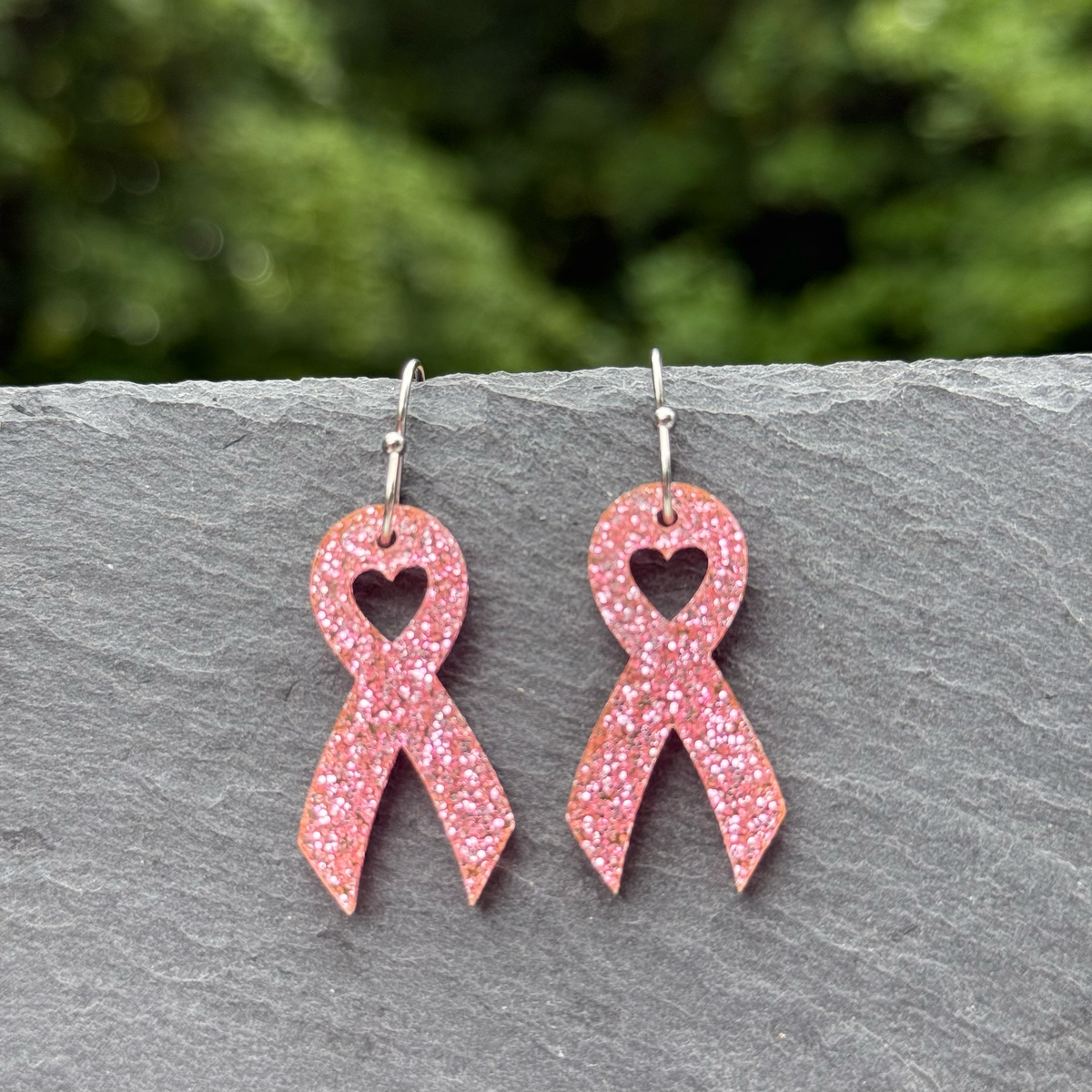 Cancer Awareness Ribbon Acrylic Drop Dangle Earrings