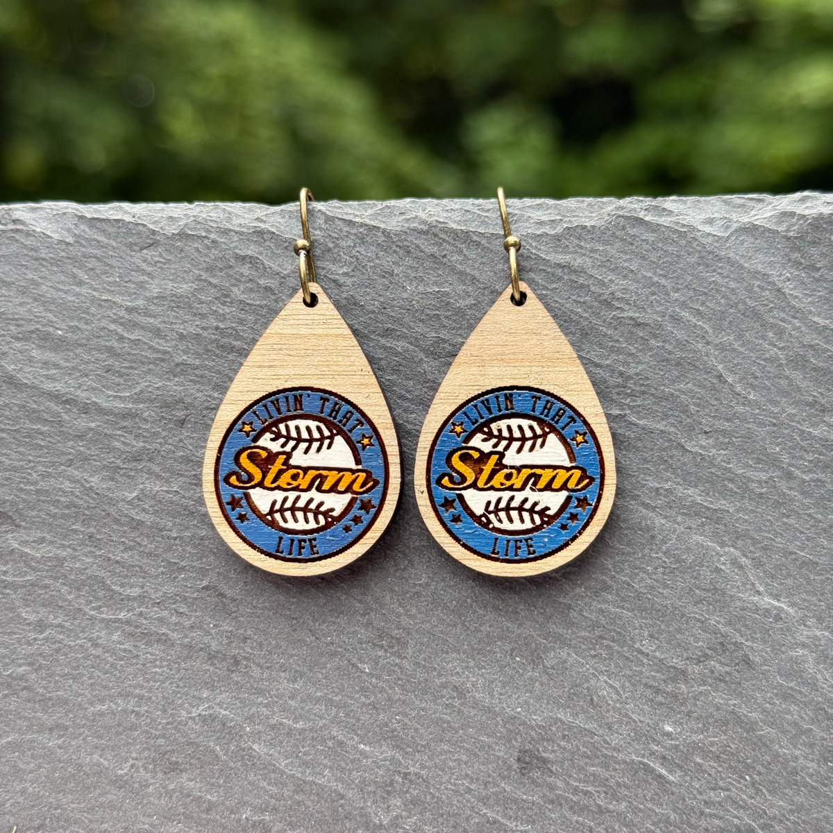 Livin' that ...  (baseball) Life Drop Dangle Earrings
