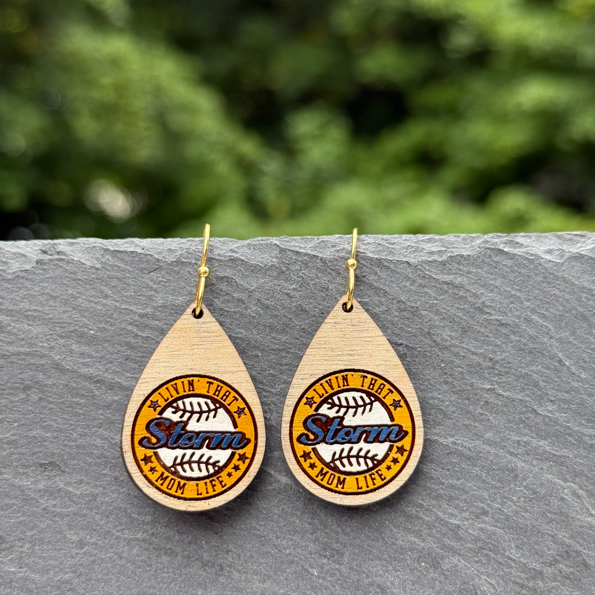 Livin' that ...  (baseball) Mom Life Drop Dangle Earrings