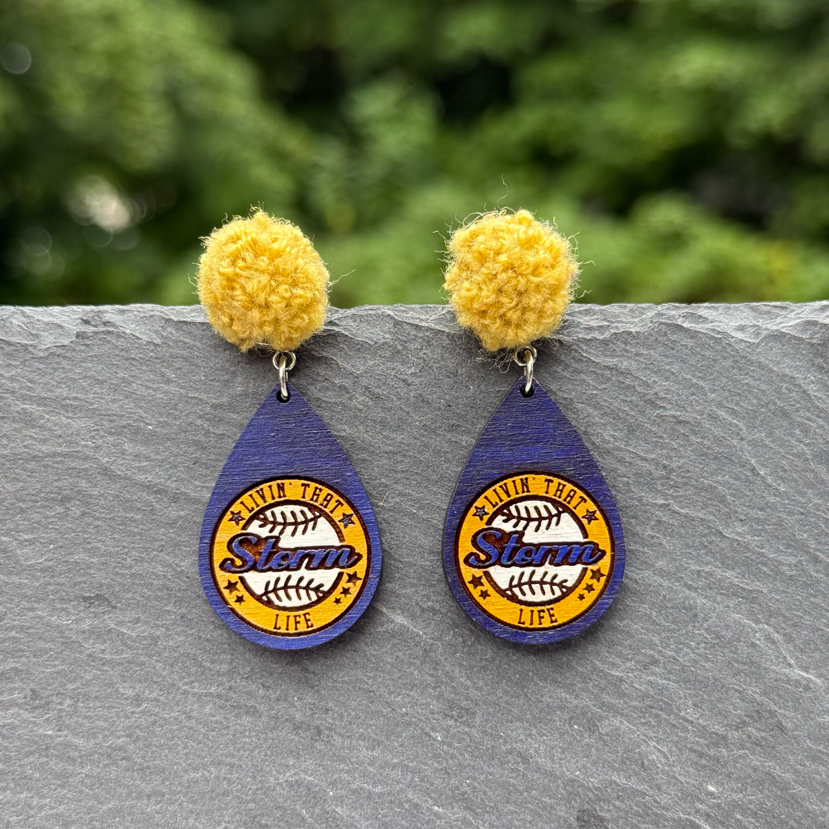 Livin' that ...  (baseball) Life Drop Dangle Earrings