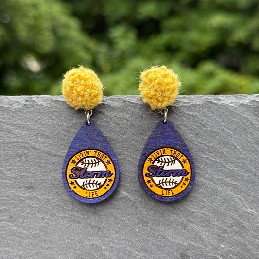 Livin' that ...  (baseball) Life Drop Dangle Earrings