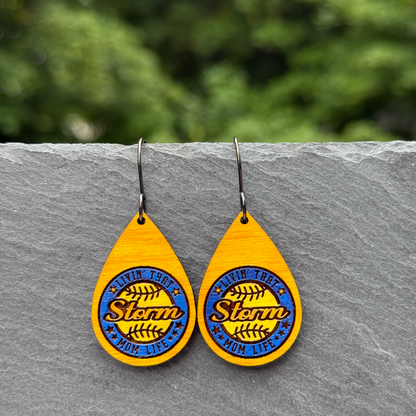 Livin' that ...  (softball) Mom Life Drop Dangle Earrings